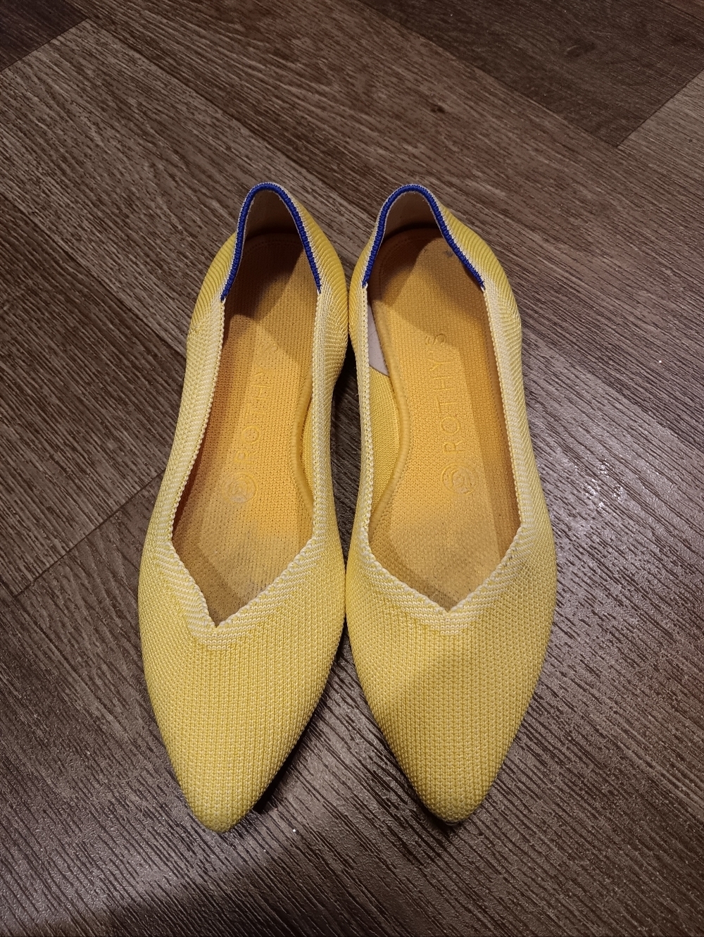 Rothy's Ballet Flat Size 7.5 Pointed Toe Yellow Knit